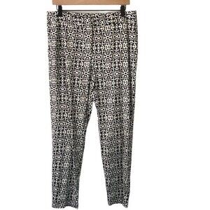 Lafayette 148 New York Floral Geo Print High Waist Ankle Crop Pant Boho Cotton